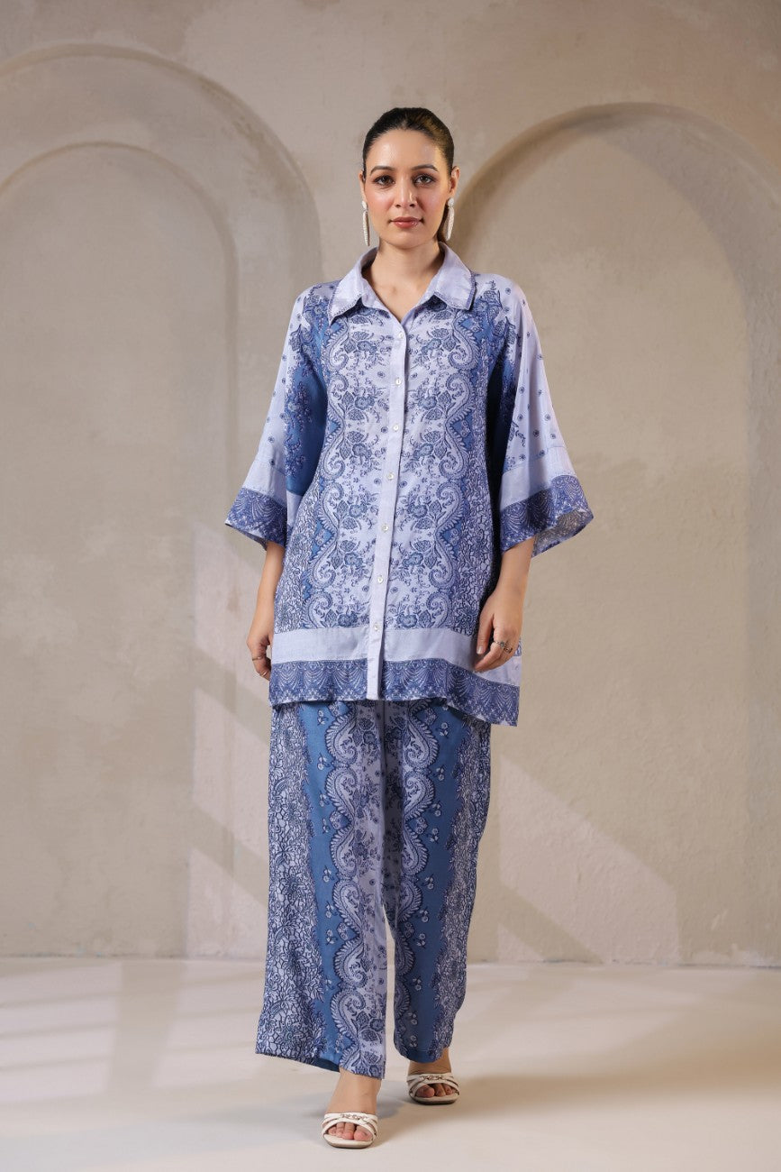 Blue Paisley Grace Co-ord Set