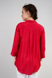 Red Muslin Cotton Embroidered Top