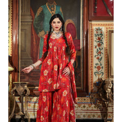 Red Designer Sharara Sets 