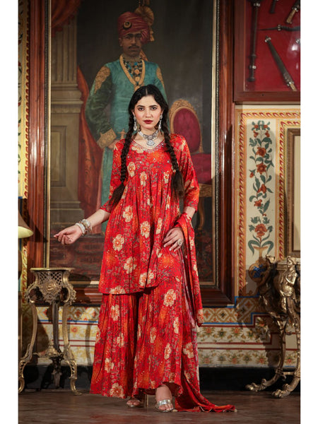 Red Designer Sharara Sets 