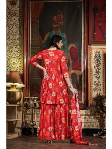 Red Designer Sharara Sets 