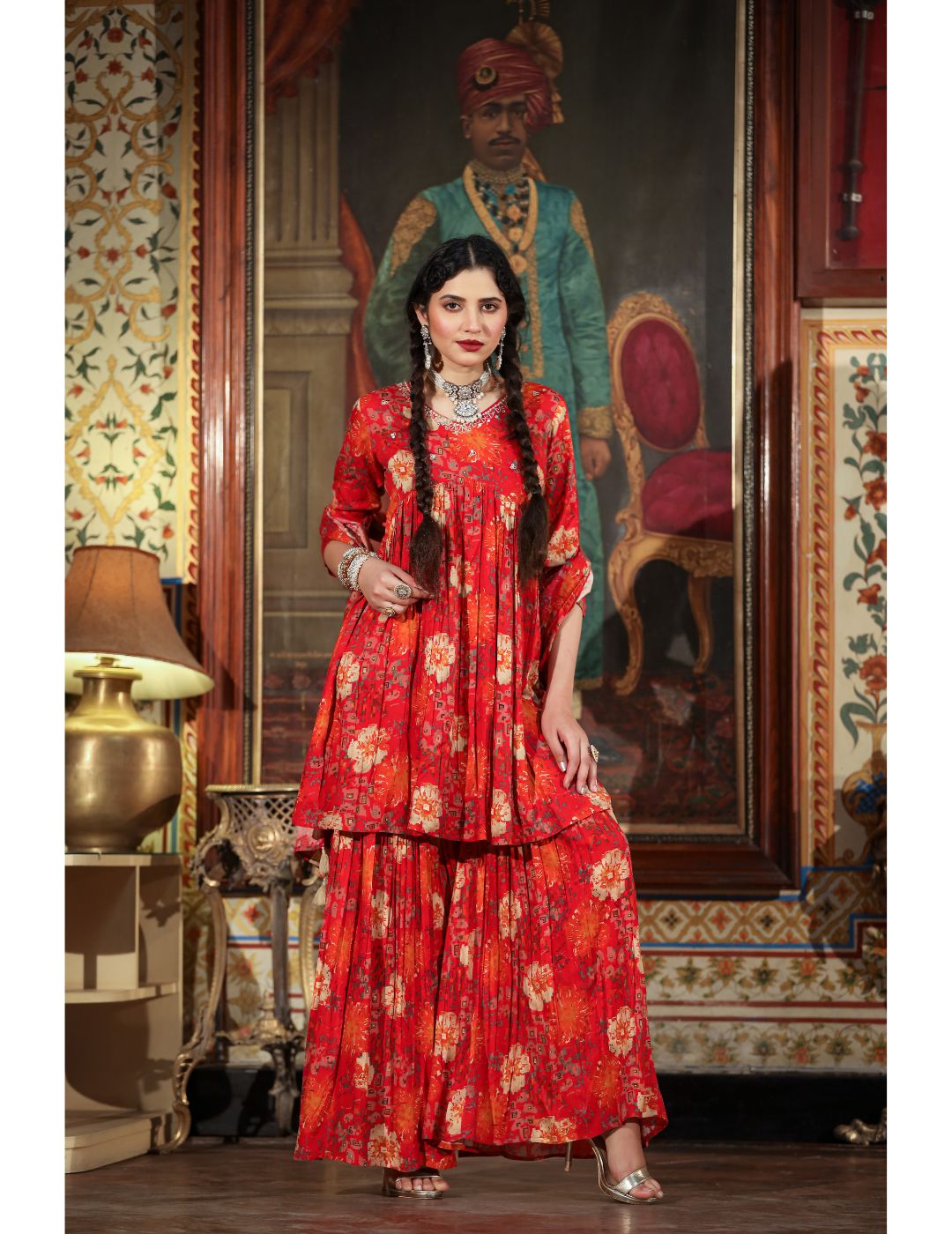 Red Designer Sharara Sets 