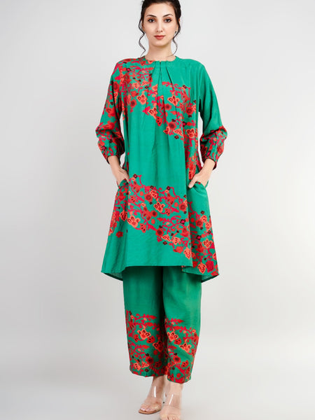 Printed Green Co-Ord Set