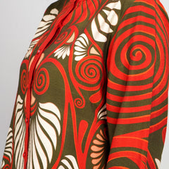 Printed Red Rayon Co-Ord Set
