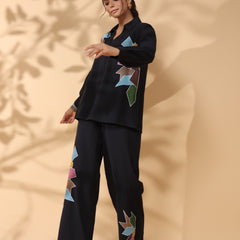 Cotton Black Embroidered Co-Ord Set