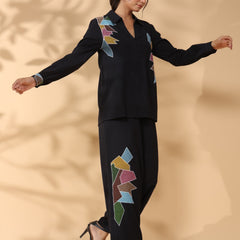 Cotton Black Embroidered Co-Ord Set