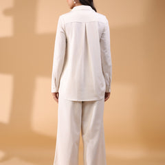 Off White Cotton Embroidery Work Top