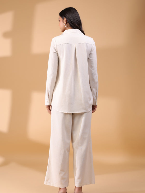 Off White Cotton Embroidery Work Top
