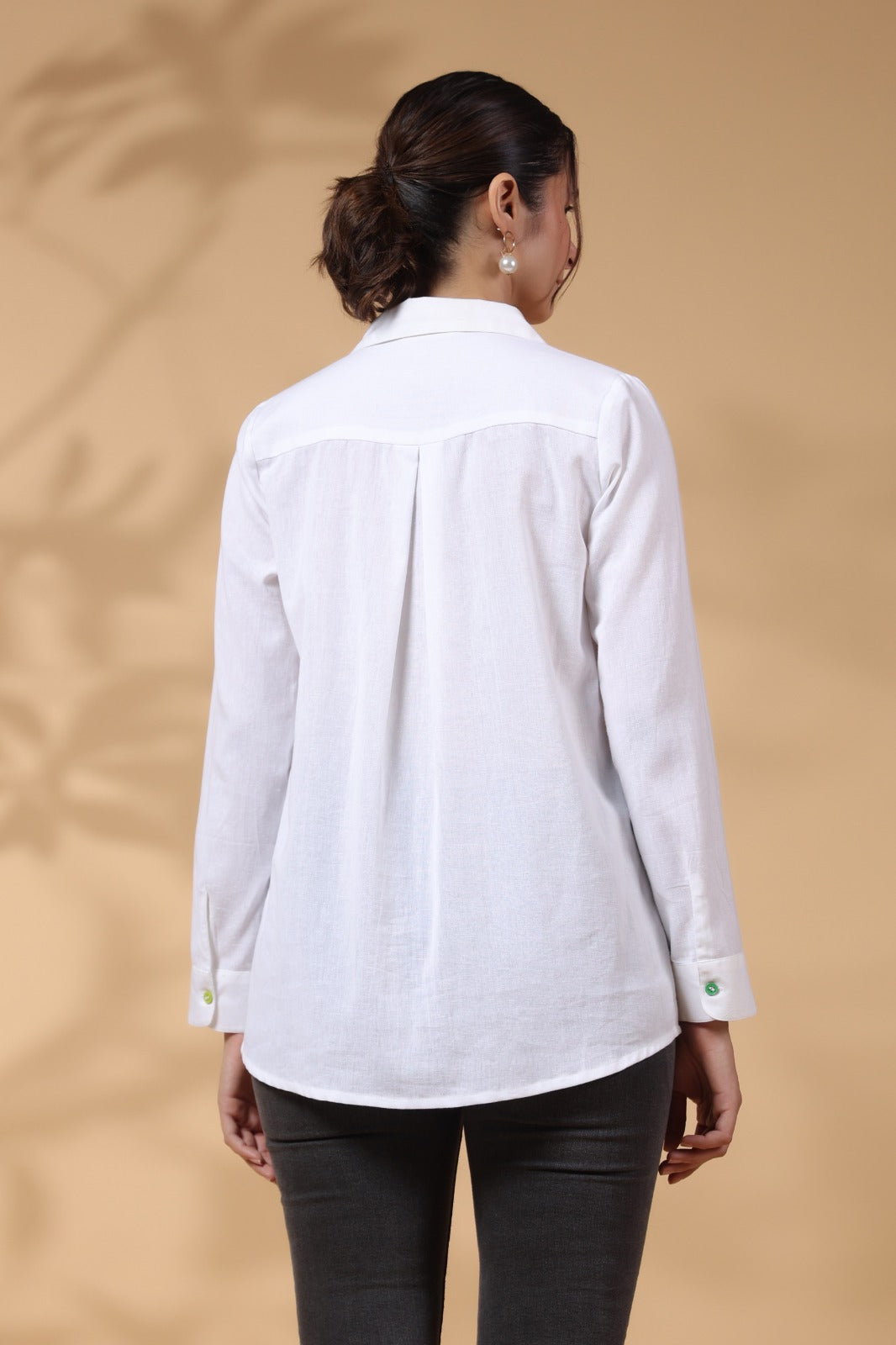 White Rayon Embroidered Top