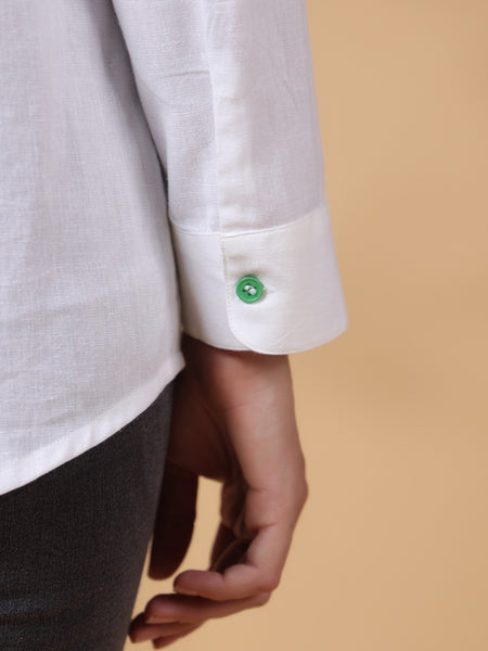 White Rayon Embroidered Top