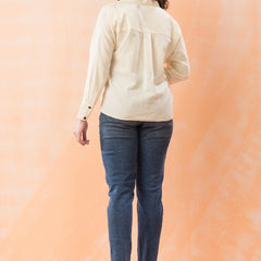 Printed Cotton Off White Top