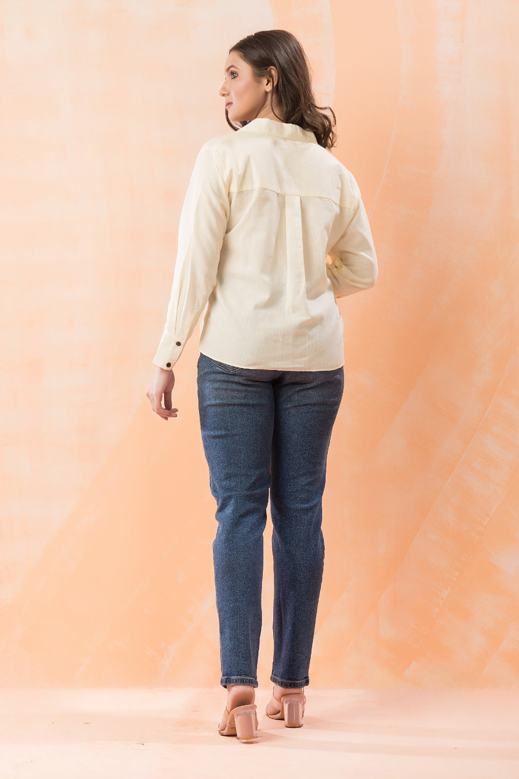 Printed Cotton Off White Top