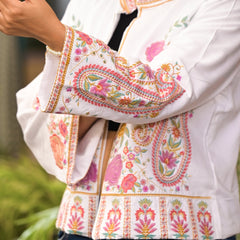 White Hand Work Cotton Jacket