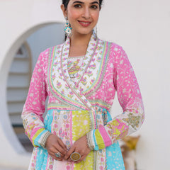 Ethereal Multi Colored Angrakha Suit Set