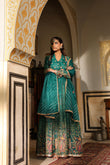 Green Printed Muslin Cotton Anarkali Gown With Dupatta