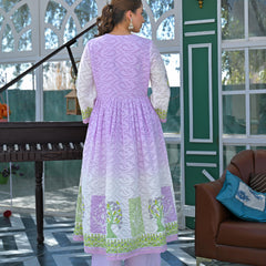 Lavender Haze Embroidered Anarkali Suit Set