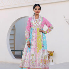 Ethereal Multi Colored Angrakha Suit Set