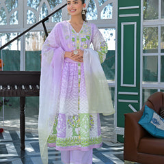 Lavender Haze Embroidered Anarkali Suit Set