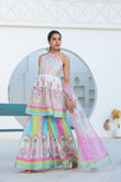 Dreamy White colouful Sharara Set