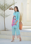 Breezy Blue Cotton Co-ord Set