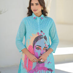 Breezy Blue Cotton Co-ord Set