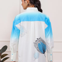Blue Ombre Shirt Top