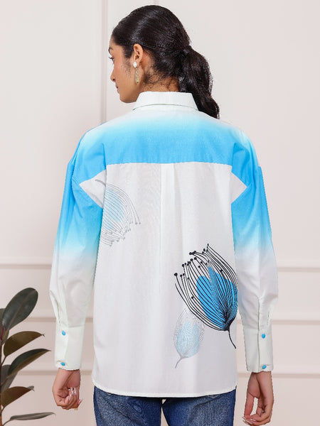 Blue Ombre Shirt Top