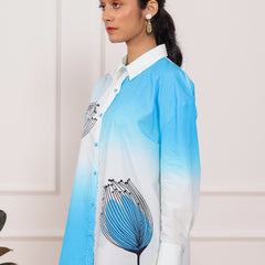 Blue Ombre Shirt Top