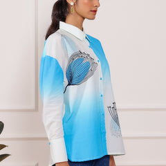 Blue Ombre Shirt Top
