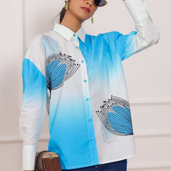 Blue Ombre Shirt Top