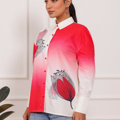 Rose Pink Ombre Shirt Top