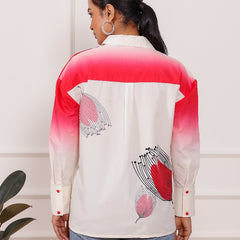 Rose Pink Ombre Shirt Top