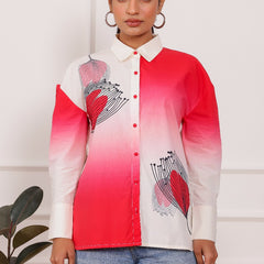 Rose Pink Ombre Shirt Top
