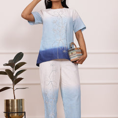 Ombre Blue Cotton Co-ord Sets