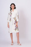 Lily White Embroidered Mini Shirt Dress