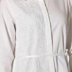 White Cotton Embroidered Shirt