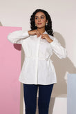 White Cotton Embroidered Shirt