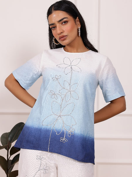 Ombre Blue Cotton Co-ord Sets