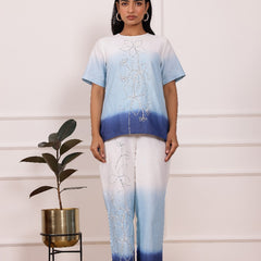 Ombre Blue Cotton Co-ord Sets