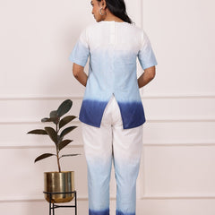 Ombre Blue Cotton Co-ord Sets