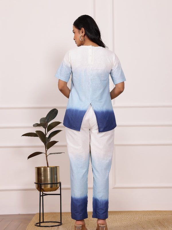 Ombre Blue Cotton Co-ord Sets