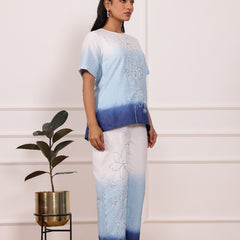 Ombre Blue Cotton Co-ord Sets