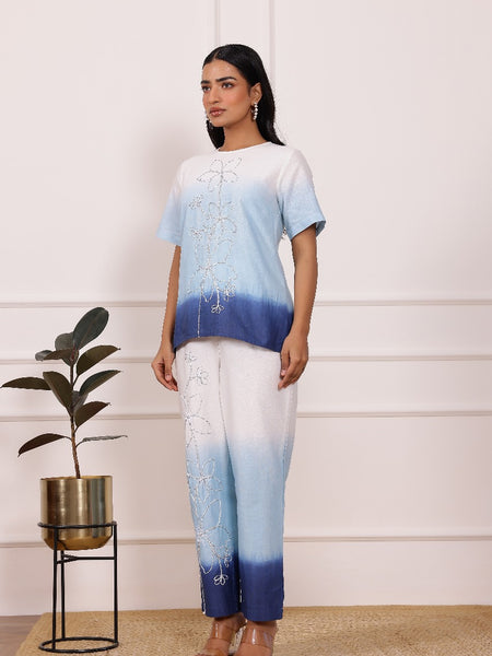 Ombre Blue Cotton Co-ord Sets