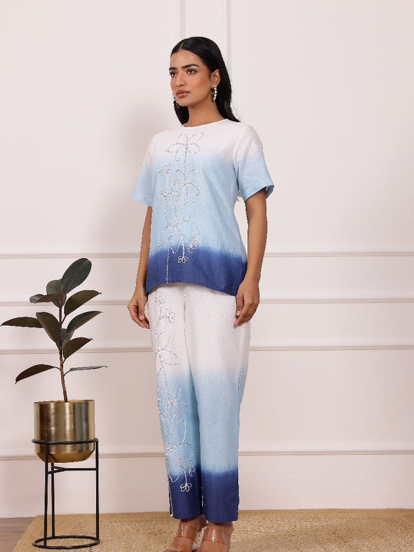 Ombre Blue Cotton Co-ord Sets