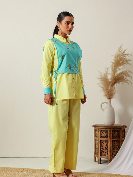 Butter Yellow Vest Co-ord Set