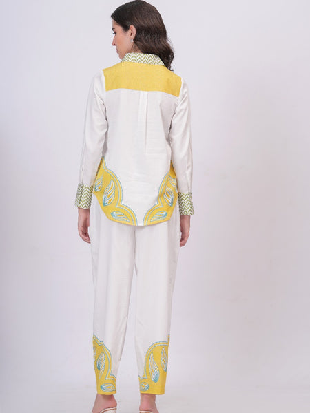 Tropical Palm Printed White Co-ord Set