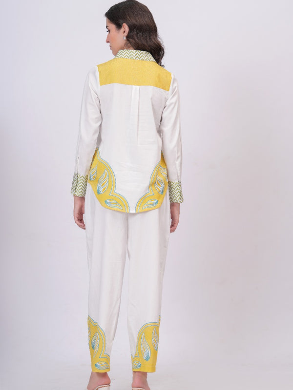 Tropical Palm Printed White Co-ord Set