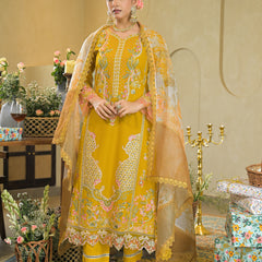 Golden Bloom Mustard Embroidered Kurta Set