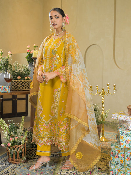Golden Bloom Mustard Embroidered Kurta Set