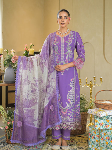 Royal Bloom Purple Heavy Floral Embroidered Kurta Set